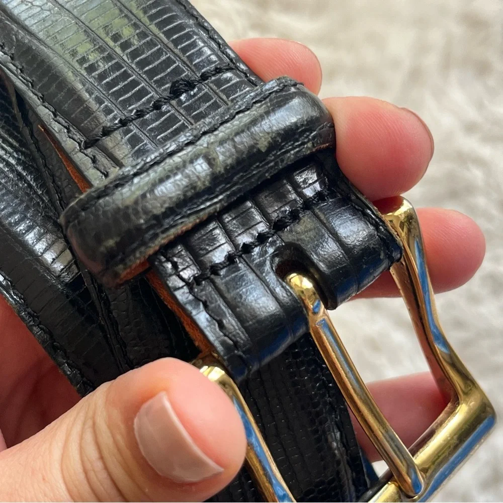 Martin Dingman Belt Lizard Grained Italian Calfskin Handmade US 021620 Sz 44